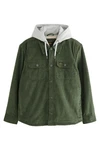 Next Hemdjacke mit Borgfutter und Kapuze (1-St) Dunkelgrün/Grün