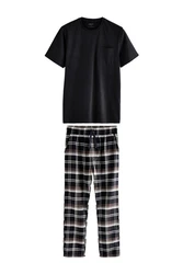Next Pyjama Kurzärmeliger Schlafanzug (2 tlg) Schwarz