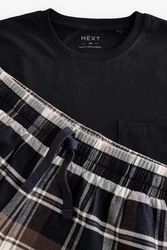 Next Pyjama Kurzärmeliger Schlafanzug (2 tlg) Schwarz