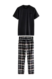 Next Pyjama Kurzärmeliger Schlafanzug (2 tlg) Schwarz