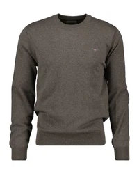 Gant Rundhalspullover CTN/WO C-NECK Khaki/Dunkelgrün/Grau/Dunkelgrau/Braun