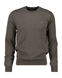 Gant Rundhalspullover CTN/WO C-NECK Khaki/Dunkelgrün/Grau/Dunkelgrau/Braun