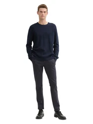 TOM TAILOR Chinohose JERSEY SLIM CHINO Travis Dunkelblau/Hellblau