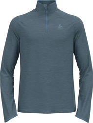 Odlo Mid Layer 1/2 Zip Run Easy Warm Langarmshirt Essential Thermal Grau/Blau/Hellblau/Dunkelblau