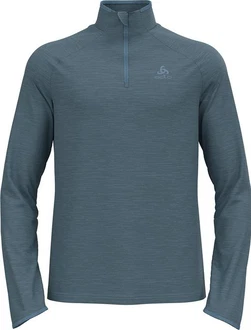 Odlo Mid Layer 1/2 Zip Run Easy Warm Langarmshirt Essential Thermal Grau/Blau/Hellblau/Dunkelblau