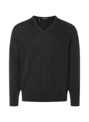MAERZ Muenchen Strickpullover Dunkelgrau/Grau/Schwarz/Dunkelgrün