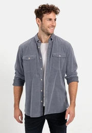 Langarmhemd in Regular Fit aus Cord Button-Down
