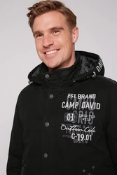 CAMP DAVID Blouson mit abnehmbarer Kapuze Schwarz/Creme