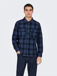 ONLY & SONS Langarmhemd ONSOLIVER Dunkelblau/Blau/Hellblau