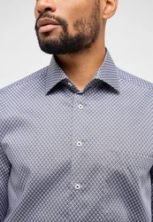 Eterna Langarmhemd COMFORT FIT Dunkelblau/Hellblau/Grau/Braun