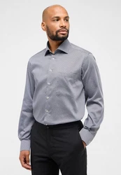 Eterna Langarmhemd COMFORT FIT Dunkelblau/Hellblau/Grau/Braun
