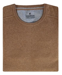 RAGMAN Rundhalspullover Braun/Beige/Khaki/Rot/Orange