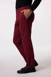 Boston Park 5-Pocket Jeans Chino Bauchfit Bund seitlich elastisch Dunkelrot/Braun/Rot