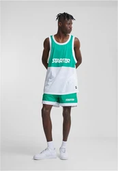 Starter T-Shirt Split Mesh Tank Top Dunkelgrün/Grün/Türkis