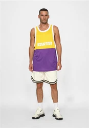Starter T-Shirt Split Mesh Tank Top Lila/Gelb/Dunkelblau