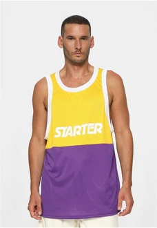 Starter T-Shirt Split Mesh Tank Top Lila/Gelb/Dunkelblau