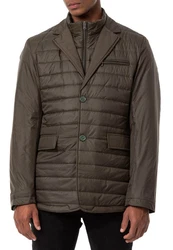 RedBridge Steppjacke Blazer-Stil mit abnehmbarem Kragen Khaki/Dunkelgrün/Grau/Braun