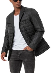 RedBridge Steppjacke Blazer-Stil mit abnehmbarem Kragen Dunkelgrau/Schwarz/Grau