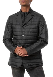 RedBridge Steppjacke Blazer-Stil mit abnehmbarem Kragen Dunkelgrau/Schwarz/Grau