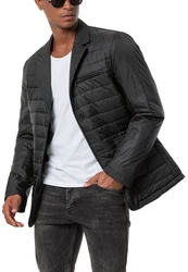 RedBridge Steppjacke Blazer-Stil mit abnehmbarem Kragen Dunkelgrau/Schwarz/Grau