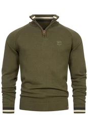 Indicode Strickpullover INSwift Dunkelgrün/Khaki