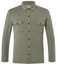 SUPER.NATURAL Langarmhemd ADVENTURE SHIRT Dunkelgrün/Khaki