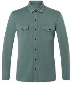 SUPER.NATURAL Langarmhemd ADVENTURE SHIRT Grün/Dunkelgrün