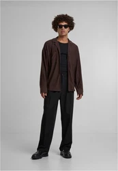 DEF Langarmhemd Cali Shirt Dunkelbraun/Braun/Grau