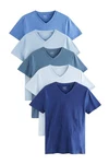 Next Unterhemd T-Shirts mit V-Ausschnitt V-Shirt (5er-Pack) Blau/Hellblau