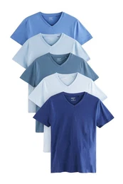 V-Shirt T-Shirts mit V-Ausschnitt, 5er-Pack (5-tlg)