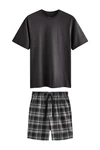 Next Pyjama Motion Flex (2 tlg) Schwarz/Dunkelgrau