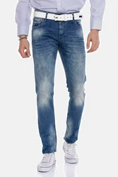 Cipo & Baxx 5-Pocket Jeans Straight Fit Hellblau/Blau