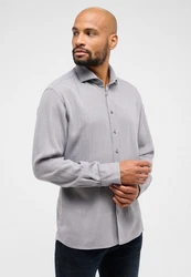 Eterna Langarmhemd MODERN FIT EASY IRON Grau/Hellgrau