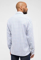 Eterna Langarmhemd MODERN FIT EASY IRON Hellblau/Blau/Gelb