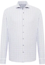 Eterna Langarmhemd MODERN FIT EASY IRON Weiß/Dunkelgrau/Grau/Hellblau