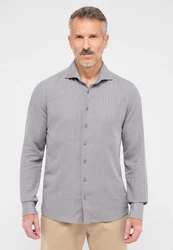 Eterna Langarmhemd SLIM FIT EASY IRON Grau/Hellgrau