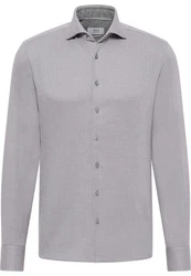 Eterna Langarmhemd SLIM FIT EASY IRON Grau/Hellgrau