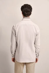 bugatti Langarmhemd Feincord Beige/Khaki/Weiß/Braun