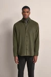 bugatti Langarmhemd Feincord Dunkelgrün/Khaki