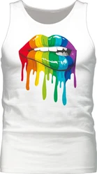 Shirtracer Tanktop Lippen LGBT & LGBTQ LGBT Kleidung Mischfarben/Blau/Weiß