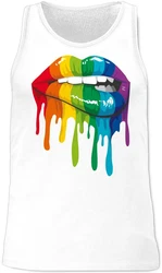 Shirtracer Tanktop Lippen LGBT & LGBTQ LGBT Kleidung Mischfarben/Blau/Weiß