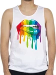 Shirtracer Tanktop Lippen LGBT & LGBTQ LGBT Kleidung Mischfarben/Blau/Weiß