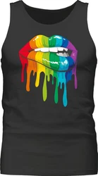 Shirtracer Tanktop Lippen LGBT & LGBTQ LGBT Kleidung Mischfarben/Schwarz/Blau