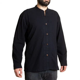 Kurzarmhemd Fischerhemd Ben mit 5 Holzknpfen 100 % Baumwolle angenehm weiches Freizeithemd Fisherman Shirt