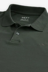 Next Langarm-Poloshirt Dunkelgrün/Grün