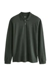 Next Langarm-Poloshirt Dunkelgrün/Grün