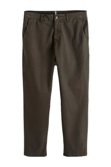 Next Chinohose Slim Fit Premium-Chinohose Khaki/Dunkelgrün