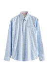 Next Langarmhemd Strukturiertes Hemd Blau/Hellblau