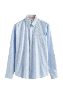 Next Langarmhemd Strukturiertes Hemd Blau/Hellblau Next Langarmhemd Strukturiertes Hemd Blau/Hellblau