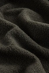 Next Fleecejacke Sweatshirt mit Reißverschlusskragen aus Wollmix (1-St) Dunkelgrün
